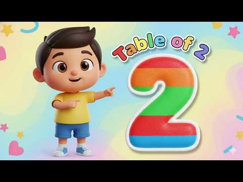 Table of 2 Song 📚 | Two One Za Two | 3D Kids Learning Song | Multiplication Table for Children