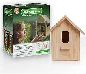 Spy Birdhouse - Two Way Bird House Windows for Houses & Bird Nest Outdoor - See Through Bird House Window Nest - Wooden Houses for Crafts