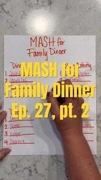Playing MASH to see where our family has dinner and what we do this evening!