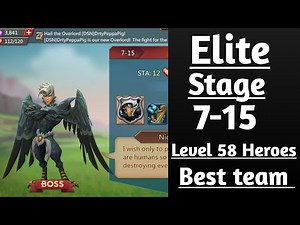 Lords mobile Elite stage 7-15 F2p With level 58 heroes best team