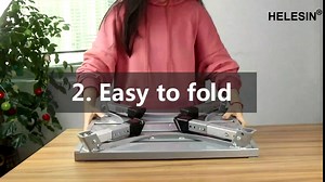 HELESIN RV-Folding-Step, 19" x 14.5" Aluminum Platform Step and Ladder Supports Up to 1,000lbs, Includes Non-Slip Rubber Feet, More Stable for Trailer, Motorhome, SUV, Camping