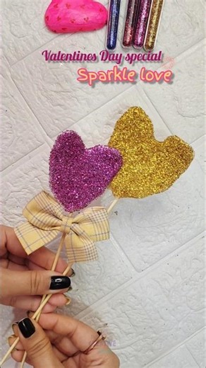 Full tutorial here 👆Easy DIY Sparkle Love Valentines Day ✨️ 💖 #shorts #valentinesday #giftideas