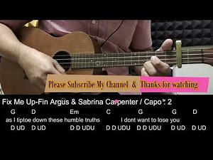 Fix Me Up - Fin Argus & Sabrina Carpenter - Ukulele Tutorial with Chords / Lyrics