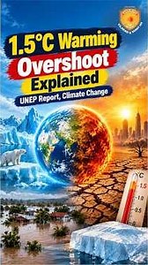 1.5°C Warming Overshoot Explained UNEP Report, Climate Change & Global Warming UPSC Current Affairs