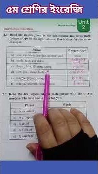 Class 5, English for today. Unit: 2,Our School Garden. Activity: 2.1, 2.2,Page:8. #education