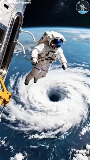 Astronaut Walk in Massive Cyclone 🌀 #astronaut #typhoon #spacestation #nasa #iss #lunarmission