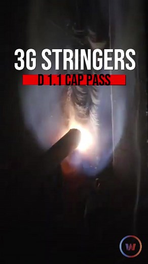 If your test calls for stringers to cap your 3G plate like in this D 1.1 example, you want that first cap to tie into the plate but have a decent amount of weld to tie into on your next pass to prevent getting undercut on your last pass. Watch @arcjunkiespodcast full demo on YouTube https://youtu.be/A9iDaMmjw9w #smaw #stickwelding #d1.1 #cappass #stringers #welding #welder #weldtest #welddotcom