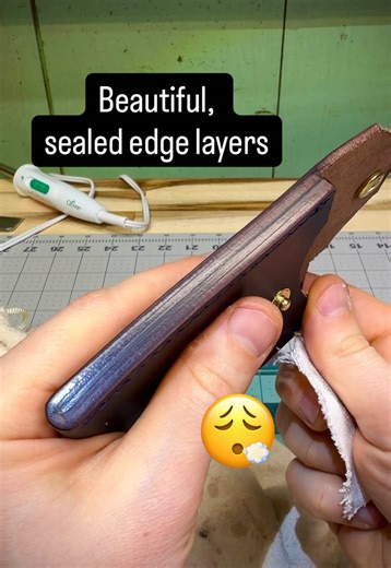 Creating Glossy Edges on Horsebutt Leather Wallets