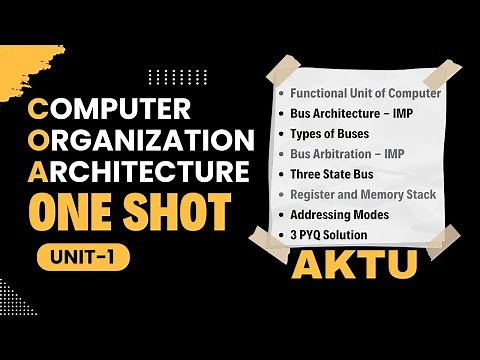 COA aktu | COA unit-1 One Shot | COA One Shot Video | Aktu Exam | 2nd Year | COA PYQ Soltuion