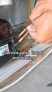 Brazing and install service valve #refrigerationtech #follower #hvactech #everyone | Alfe Logente