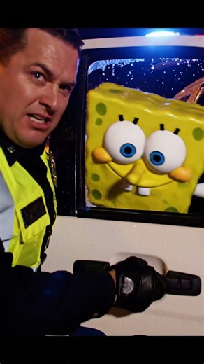 SpongeBob gets pulled over in Police Car 😱#shorts #spongebob #policechase #funny #viral #ai