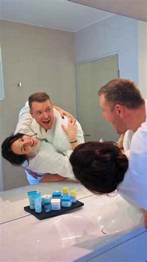 Bobana Radojević on Instagram: "Miloš je mene izabrao jednom, za zauvek!♥️🙈 A Sephora Hydrate Collection biramo svaki dan. Naša rutina počinje sa Dewy Bubble Serumom, koža ga upije odmah i dobije se onaj plump, sjajni izgled.🫧 U zavisnosti od toga šta mi koža traži, biram Bouncy Water Jelly za laganu, osvežavajuću hidrataciju ili Satin Light, a Milos koristi Balmy Rich Cream jer je njegovoj koži potrebno više nege. I naravno, bez SPF-a nema priče. Hydrating Stick SPF 30 se koristi tokom cele g