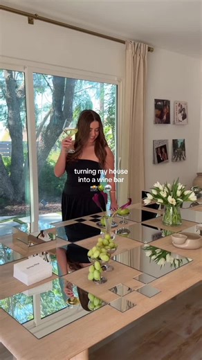 introducing the spring fling wine bar 🍷🫒🪩 it’s been a year since we did the wine bar at home trend, and this spring we’re reopening bigger better than ever! stay tuned to see the full bar menu & party reveal ✨ #winebar #winebarathome #hosting #happyhourathome #diy