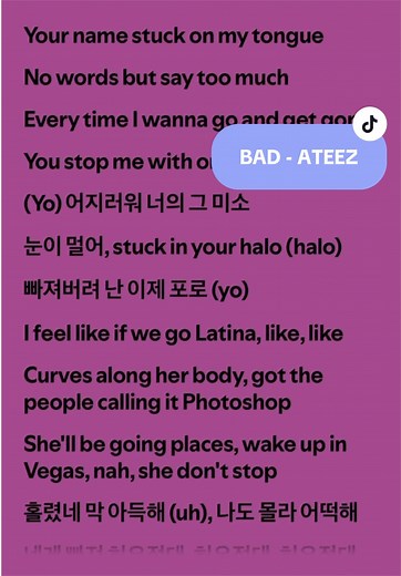 BAD ATEEZ lyrics full - English romanized & translated