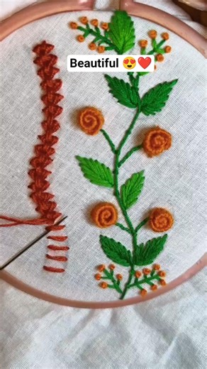 Easy Embroidery boder design 🪡🪡🥰 hath embroidery #ytshorts #handbroidery #shortvideo