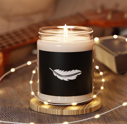 White Feather Soy Candle, Angelic Celestial Scented Candles, Classic Look Black & White Home Decor, Bereavement Gift, Mourning Gesture - Etsy