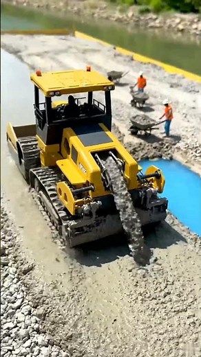 Powerful Paving Machine Lays Concrete Fast! 🏗️