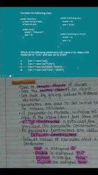 Constructors - AP CSA Unit 3 MCQ Review #shorts