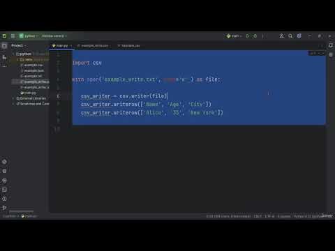 27 Reading and writing CSV and JSON files