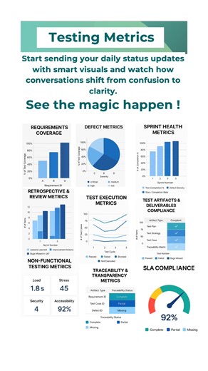 Software Testing Metrics-Testing daily status updates email with smart visuals & see the magic! #18