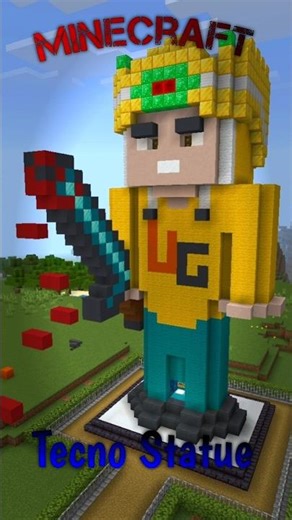 Tecno Statue in Minecraft #minecraft #techno #technogamerz #statue #shorts #trending #viral #youtube
