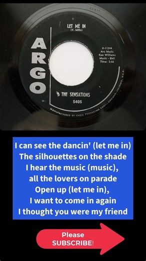 Song of the Day: LET ME IN The Sensations 1961