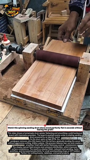 This DIY Drum Sander Is SATISFYINGLY PERFECT! 🤯 #woodworking #DIY #tools