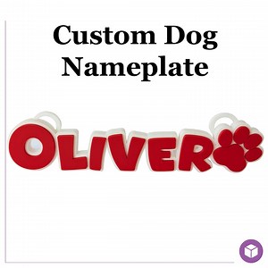 Personalized Dog Nameplate | Custom 3D Printed Pet Crate Sign With Clips - Paw - Etsy