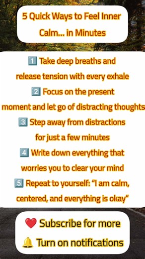 5 Quick Ways to Feel Inner Calm… in Minutes #mindsetshift #shortvideo