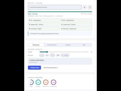 Password Strength Analyzer & Secure Generator | A Powerful Password Strength Meter and Generator