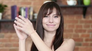 Woman Clapping Applauding Portrait Indoor Stock Footage Video (100% Royalty-free) 21985906 | Shutterstock