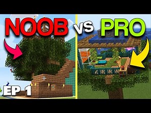 Noob Minecraft Builder Vs Aphmau Crew Building PRO! Treehouse Part 1