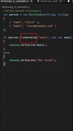 Safe Dictionary Access: Python .get() vs C# TryGetValue!