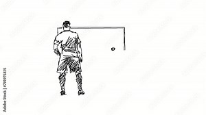 Freehand animation of a free kick in football.