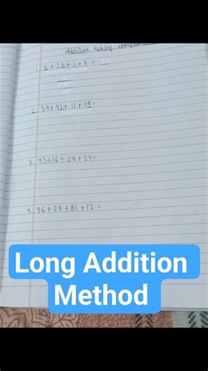 Long Addition Method. #shorts #vedic maths.