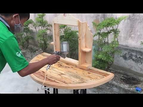 Amazing Woodworking Design Ideas From Salvaged Wood // How To Build A Modern Makeup Table - DIY!