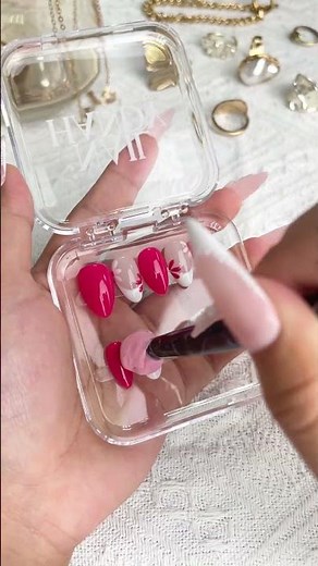 Glossy red with floral accents ❤️#nailart #nailtrend #nailtutorial #pressonnails #diynaildesign