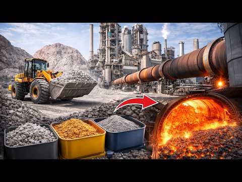 Cement Plant Production Process from Raw Materials to Clinker | Inside a Cement Factory