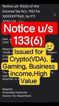 133(6) Income tax notice | Income tax Notice u/s 133(6) | How to reply ? #shortsfeed