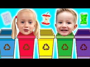 Canción a Guardar y Recoger Basura | Katya y Dima Cantan y Aprenden Recoger Basura y Reciclar