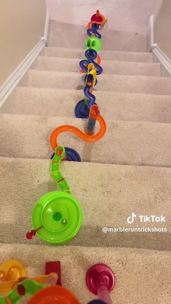 Marble Run Trickshot Down the Stairs #fyp #foryoupage #viral #marblerun #trickshot #stairs #crazy