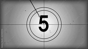 old vintage film reel movie countdown. countdown on the target.