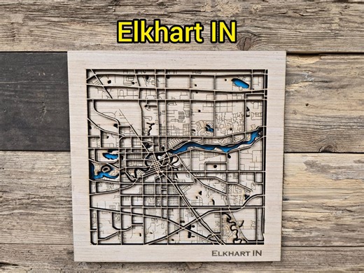 Elkhart Indiana Layered Map SVG File (digital Download) - Etsy