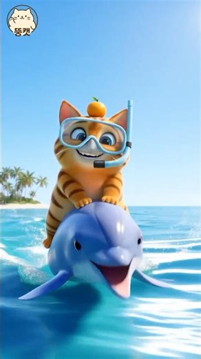 Ttungcat’s Snorkel Adventure 😂🐬🍊 | 뚱캣의 물안경 대소동