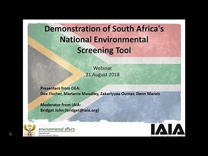 Demonstration of South Africa's National Environmental Screening Tool