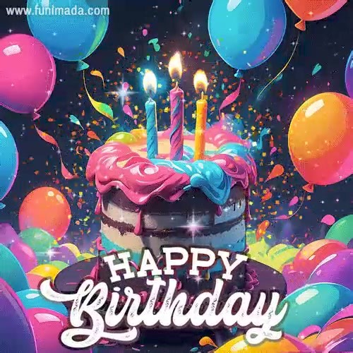 Wishing You A Happy Birthday! 🎈🎁🎊🎉 Happy Birthday GIF with Music. #HappyBirthdayGIF #happybirthdaytoyou #birthdayGIF #GIF #animatedgif 📲 https://www.funimada.com/birthday-cards/bday-1313.html | Funimada GIFs
