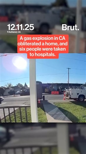 Brut on Instagram: "A damaged gas line in Ashland, California led to a massive explosion that destroyed a home and sent six people to the hospital with injuries. Doorbell footage captured the blast, which came minutes after crews stopped the gas flow during ongoing construction work.⁣ ⁣ #CaliforniaNews #Hayward #GasExplosion"