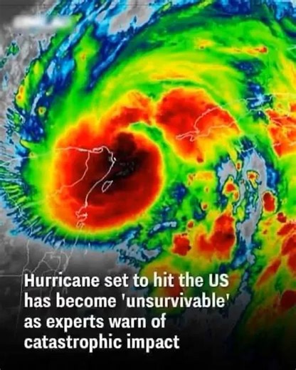 ‼️Hurricane set to hit the US has become ‘unsurvivable’ as experts warn of catastrophic impact ⏬⬇️See more in 1st comment⬇️ | Today Story
