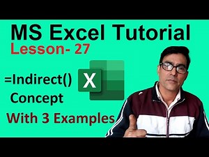 Excel Indirect function Full concept | MS Excel for beginners lesson-27 | Indirect formula in excel