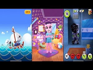 My Talking Hank Islands vs. My Talking Angela 2+ vs. My Talking Tom+ (iOS / Android) Gameplay